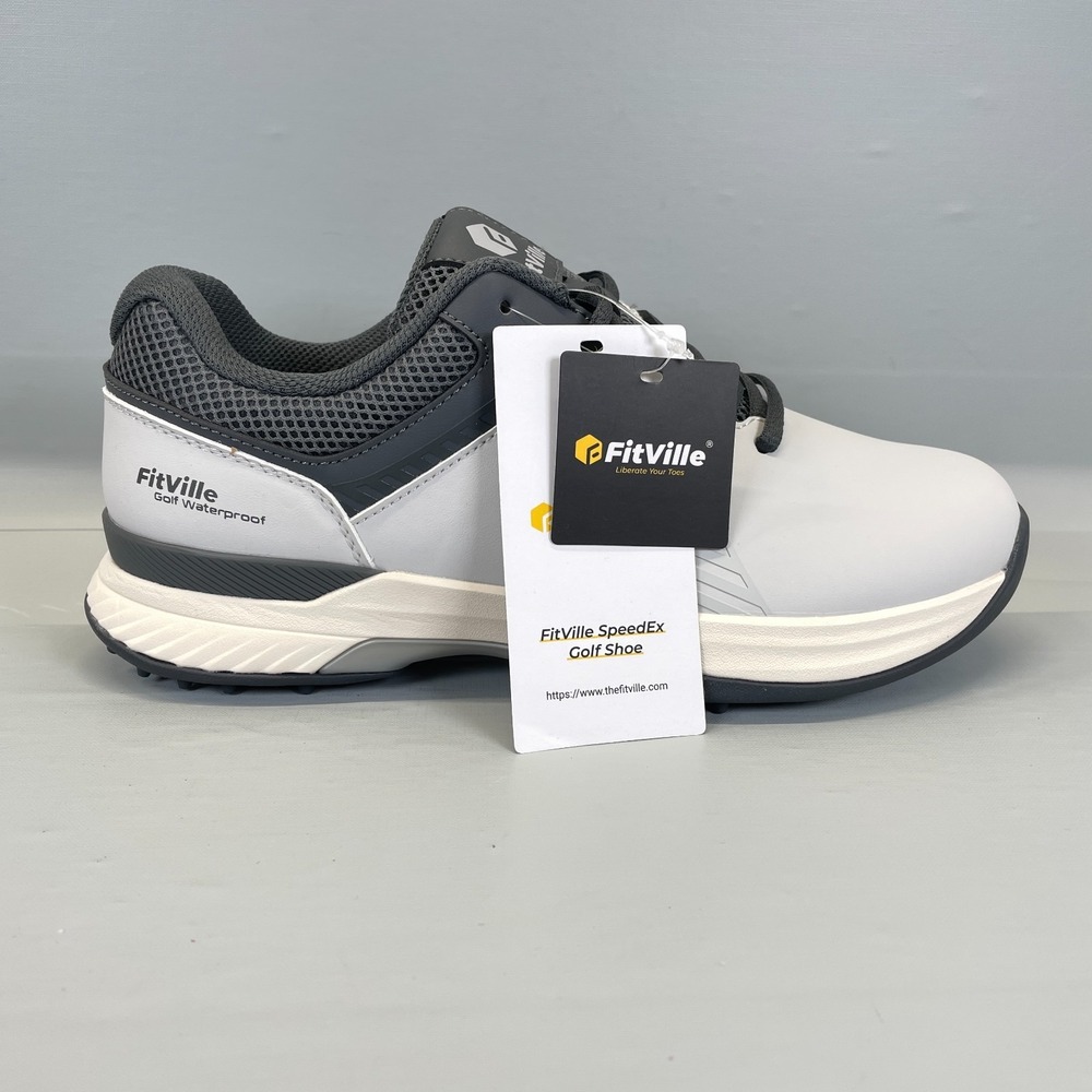 Fitville Speedex V1 Golf Shoes Mens Size 8.5 Extra Wide Gray Lace Up Sneakers